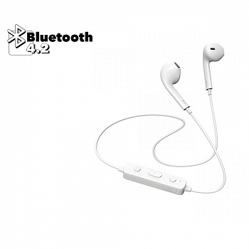 Bluetooth гарнитура Borofone BE22 FreeRun Sports Wireless Earphone, белая