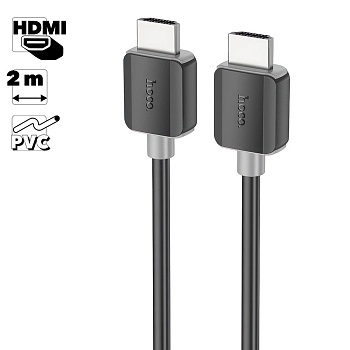 HDMI кабель HOCO US08 2.0м, 4K video, PVC (черный)