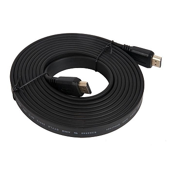 Кабель HDMI Gembird/Cablexpert CC-HDMI4F-10, 3м, v1.4, 19M/19M, плоский кабель, черный, позол.разъемы, экран, пакет