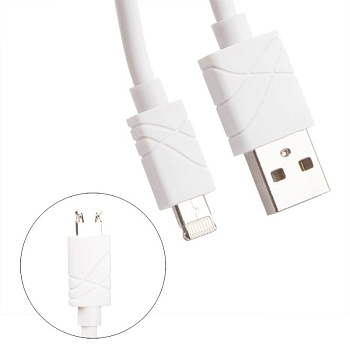 USB Дата-кабель 2 in 1 Connector MicroUSB, 8-pin, 1 метр (белый, коробка)